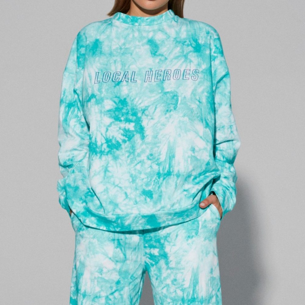 NWT Local Heroes Green Tie-Dye Sweatshirt, Small